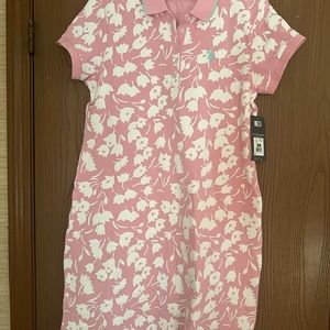 Pink Floral Polo Dress